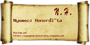 Nyemecz Honoráta névjegykártya
